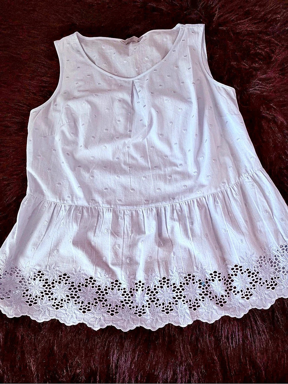 Tu Girls Light Blue Eyelet Blouse
